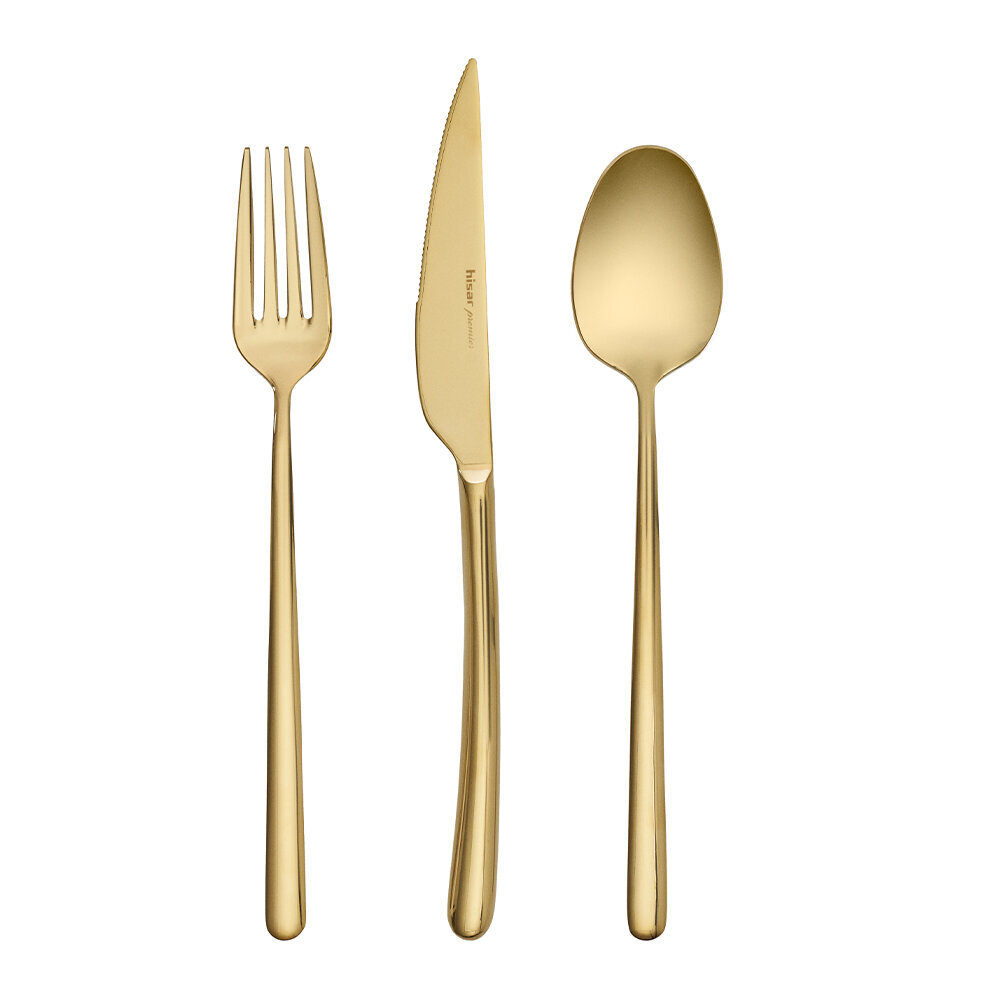 Hisar Bahama 60 Parça 12 Kişilik Çatal Kaşık Bıçak Takımı Titanyum Gold - 5