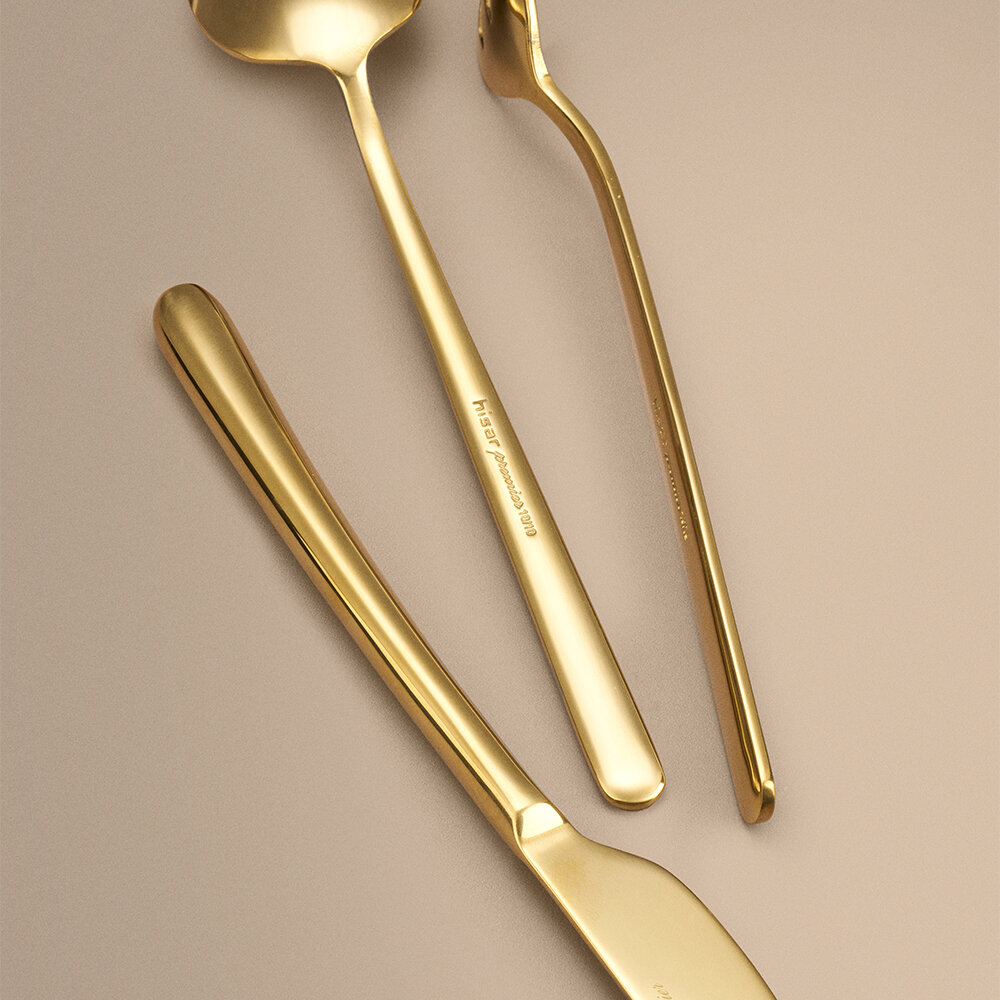 Hisar Bahama 60 Parça 12 Kişilik Çatal Kaşık Bıçak Takımı Titanyum Gold - 3