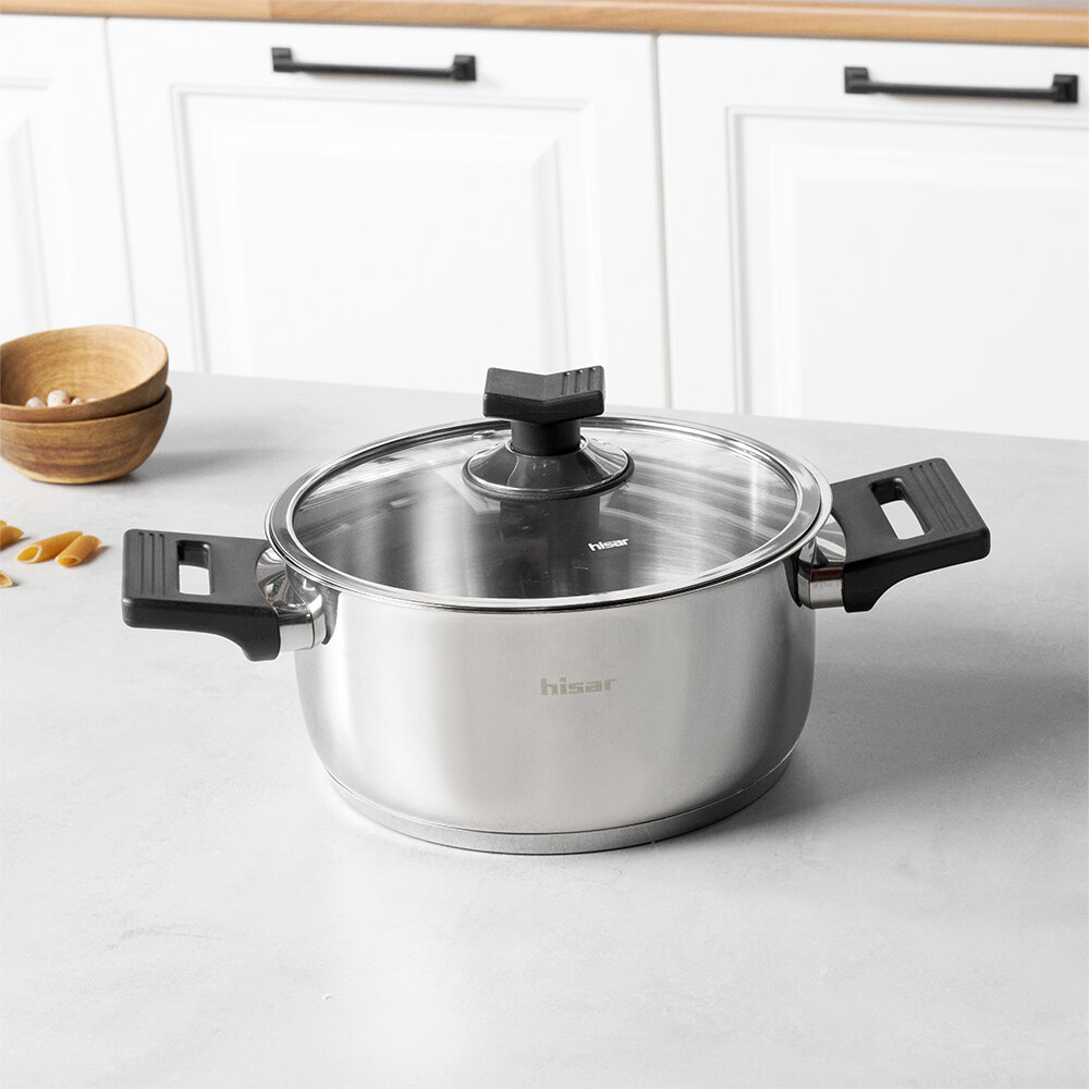 Hisar Belek İndüksiyon Tabanlı Çelik Derin Tencere 20 Cm Siyah - Hisar