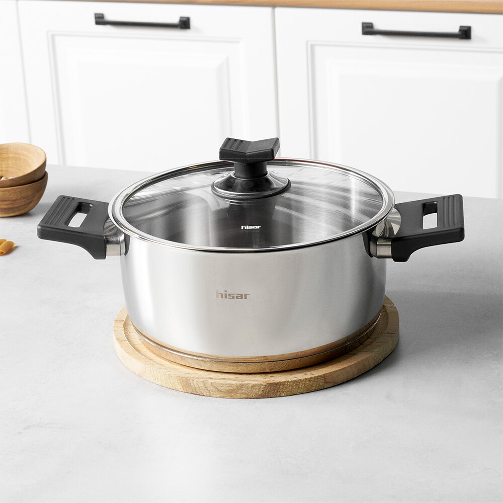 Hisar Belek İndüksiyon Tabanlı Çelik Derin Tencere 22 Cm Siyah - Hisar