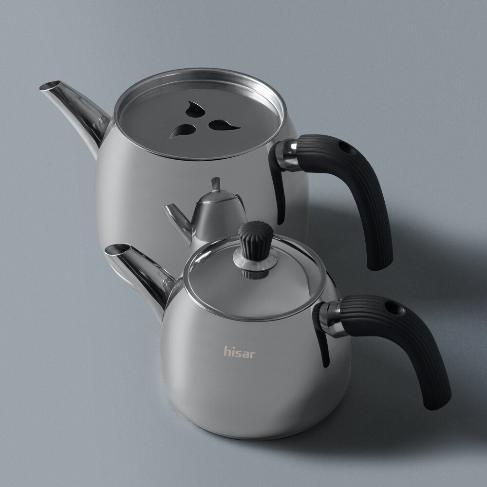 Hisar Hera Midi Çelik Çaydanlık Siyah - Hisar (1)