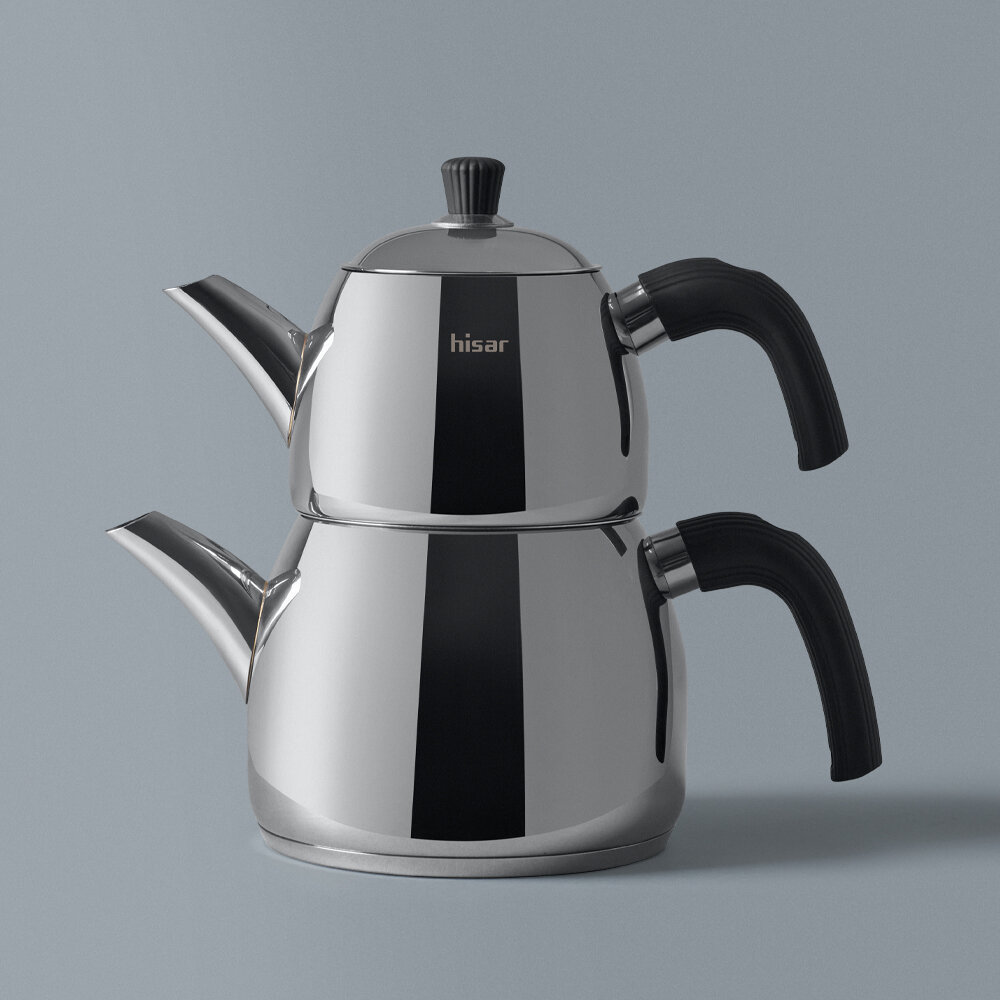 Hisar Hera Midi Çelik Çaydanlık Siyah - 3