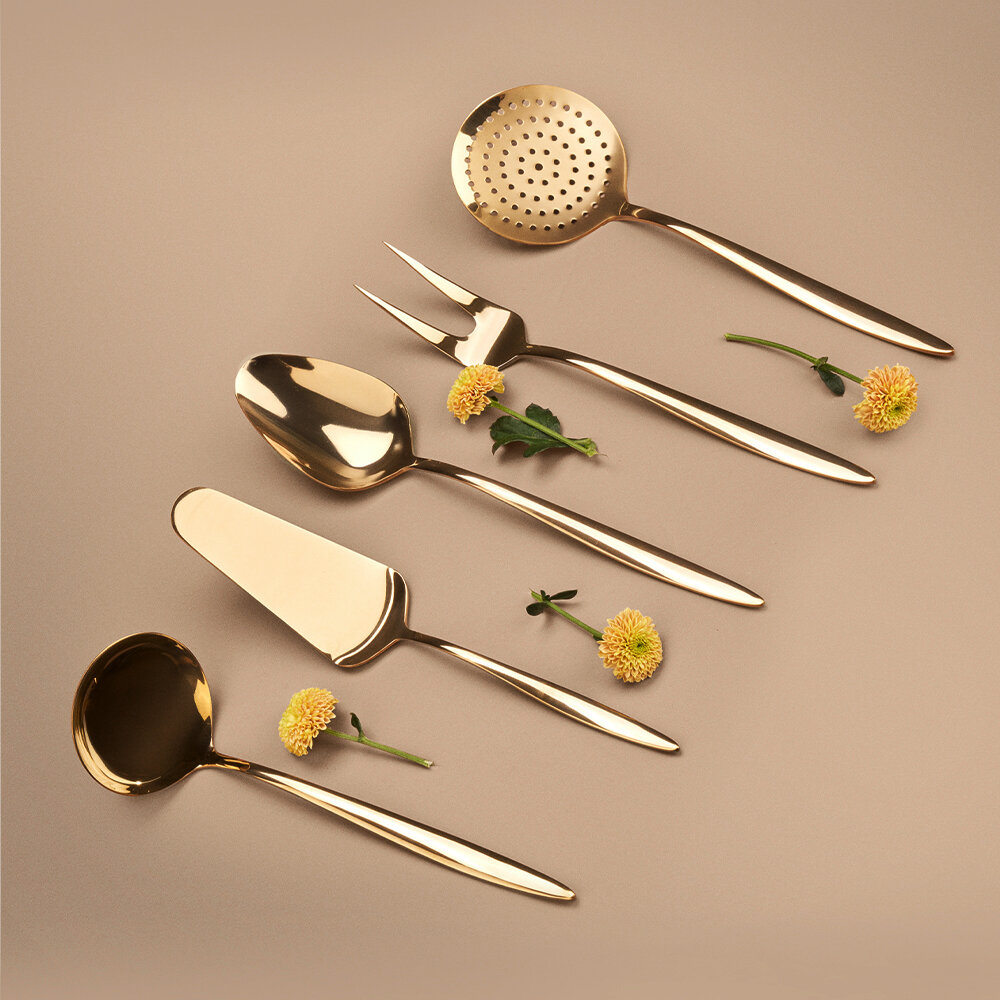 Hisar Mercury 5 Parça Çelik Servis Seti Titanyum Bronz - Hisar