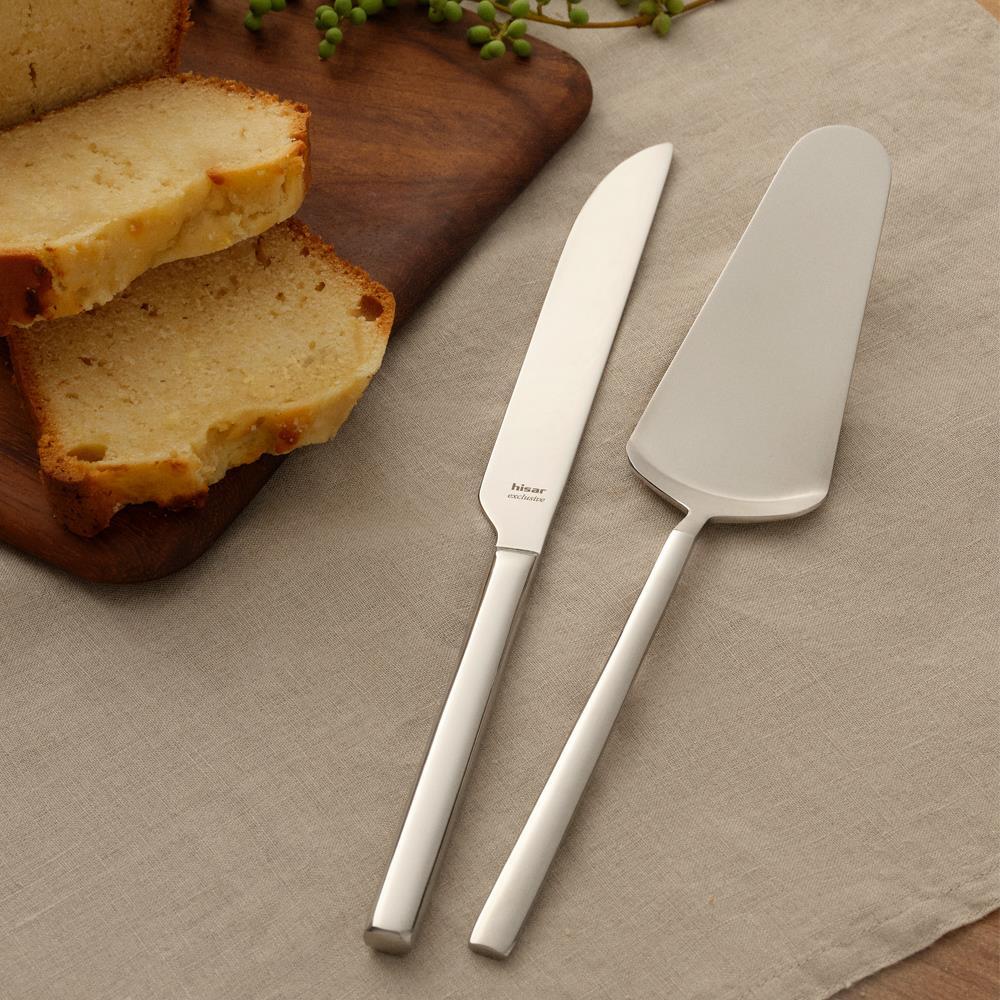 Hisar Milano 2 Parça Çelik Kek Servis Seti - Hisar