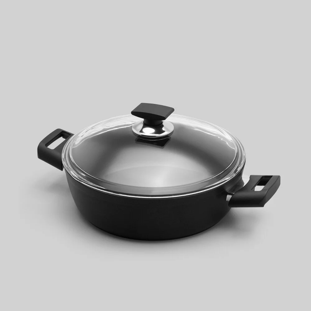 Hisar Optima Ares Titanyum Basık Tencere 26 Cm Siyah - Hisar