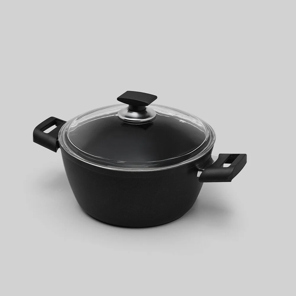 Hisar Optima Ares Titanyum Derin Tencere 24 Cm Siyah - Hisar