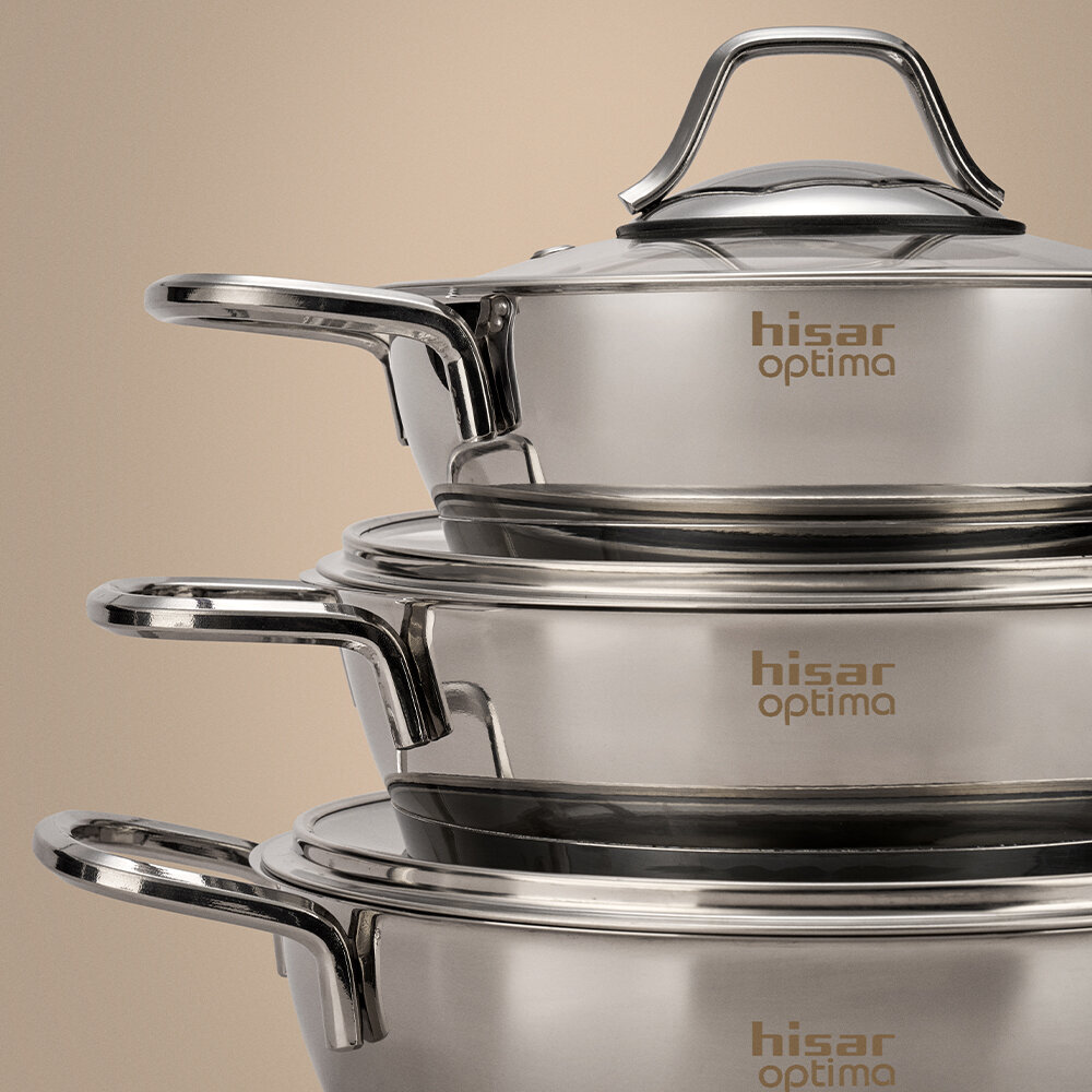 Hisar Optima Bergama 6 Parça Çelik Sahan Seti - 2