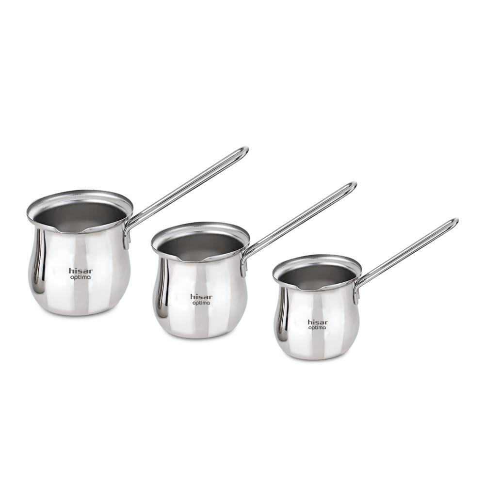 Hisar Optima Mercury 3 Parça Çelik Cezve Seti - 2