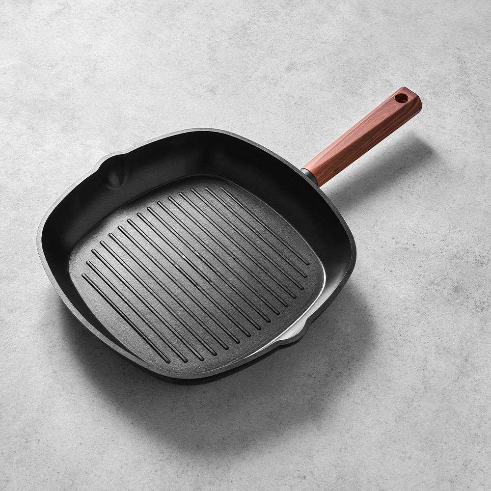 Hisar Oslo Granit Grill Tava 28 Cm Ahşap - Hisar