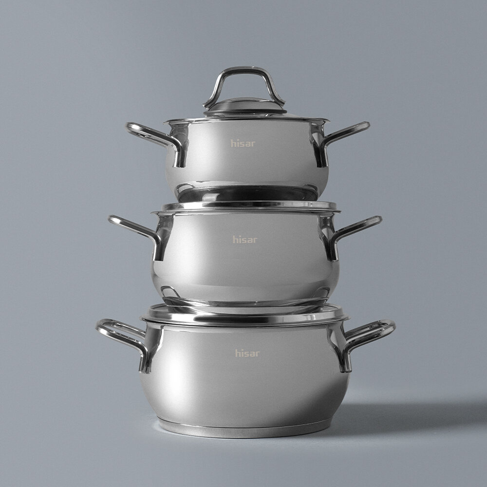 Hisar Perge 6 Parça Çelik Mini Tencere Seti - Hisar (1)