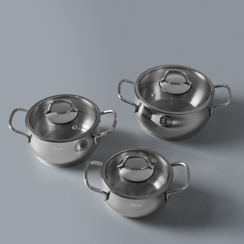 Hisar Perge 6 Parça Çelik Mini Tencere Seti - Hisar