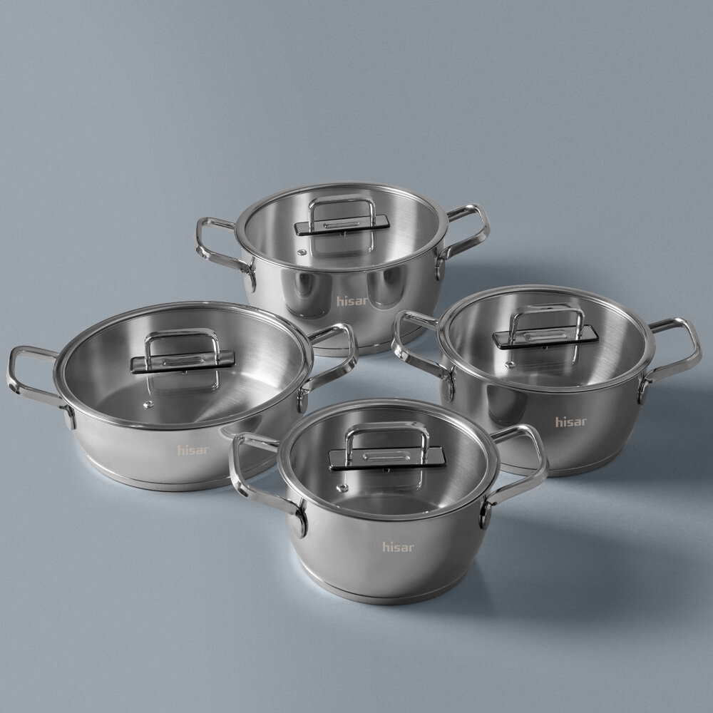 Hisar Stella 8 Parça Çelik Tencere Seti - Hisar (1)