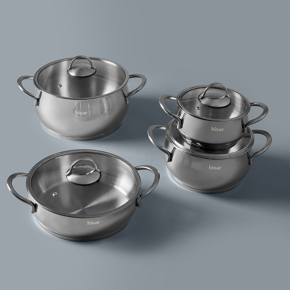 Hisar Verona 8 Parça Çelik Tencere Seti - Hisar