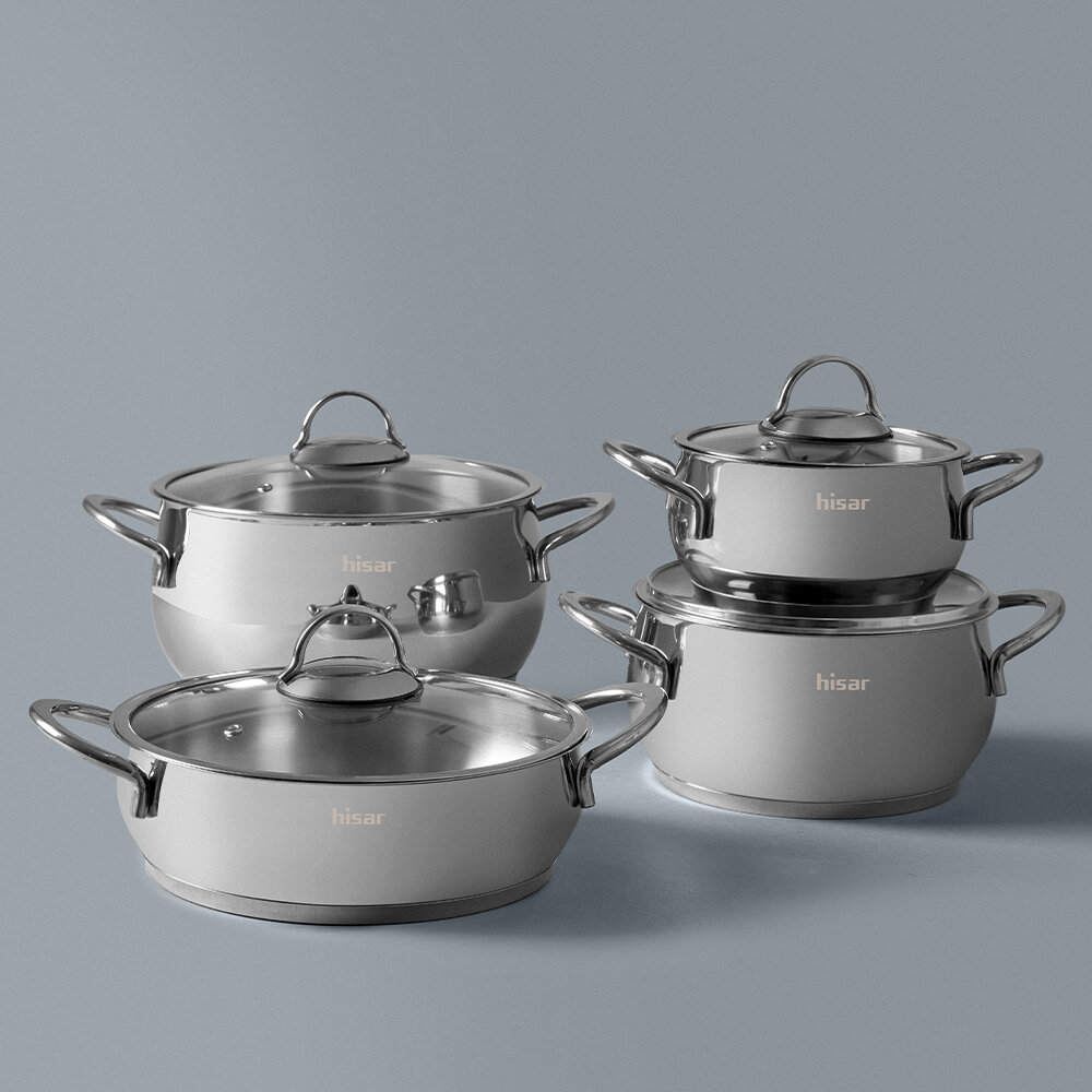Hisar Verona 8 Parça Çelik Tencere Seti - 2